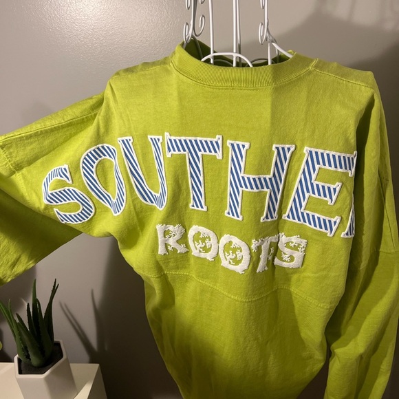 SOUTHERN ROOTS Green Spirit Jersey Stripe Preppy Varsity Team Collegiate Size S - Picture 1 of 6
